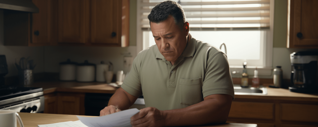 Man filling out medical documentation for SSDI