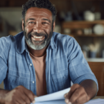 Man happily reading TEFAP approval letter